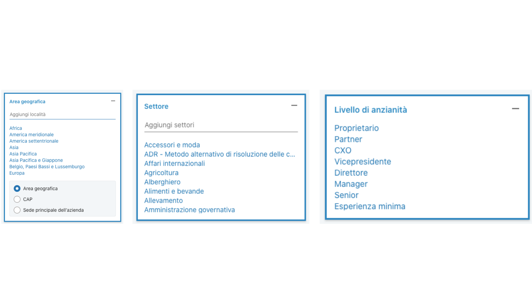 filters geographical area sales navigator Square Marketing