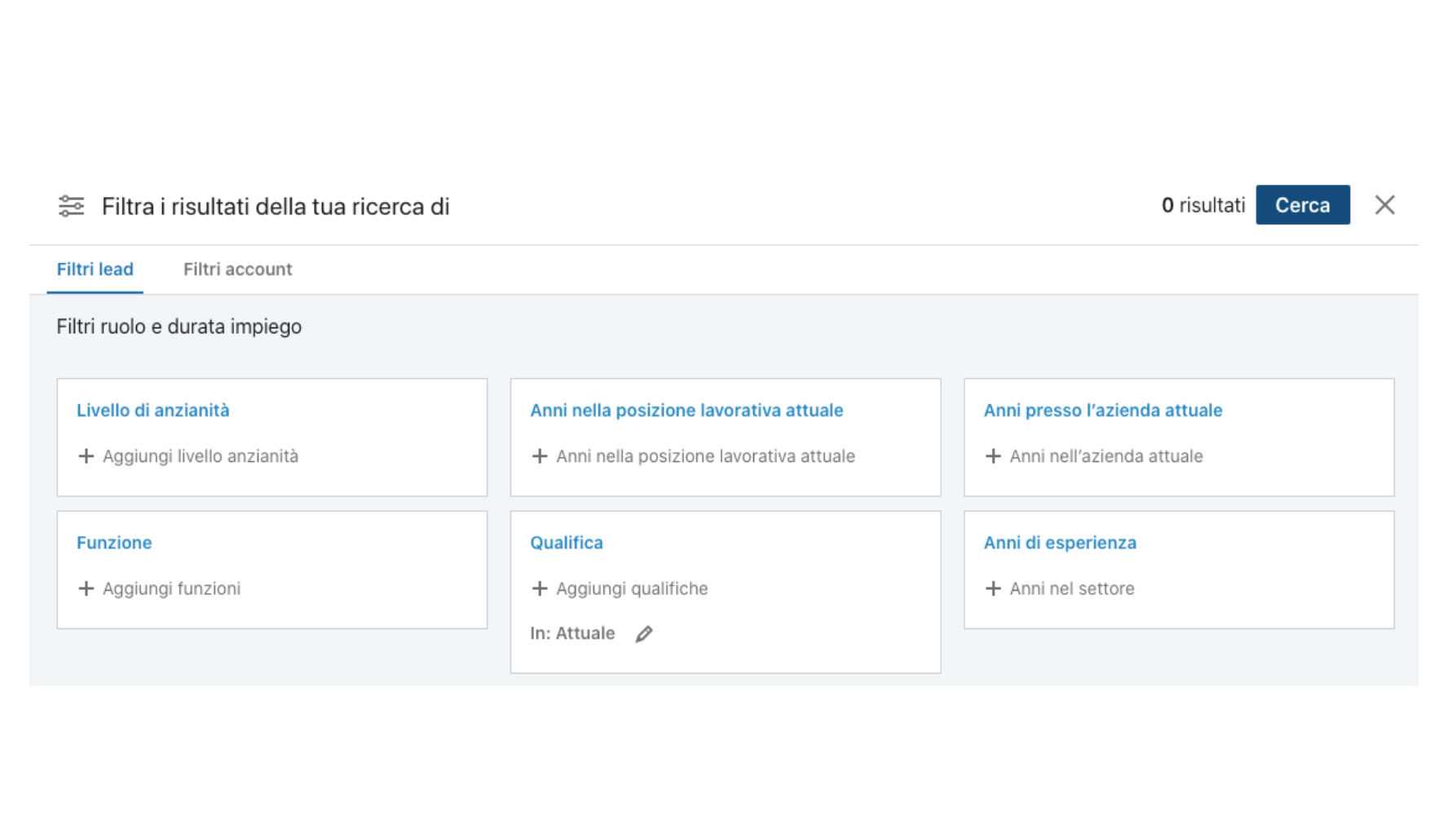 lead sales navigator filters