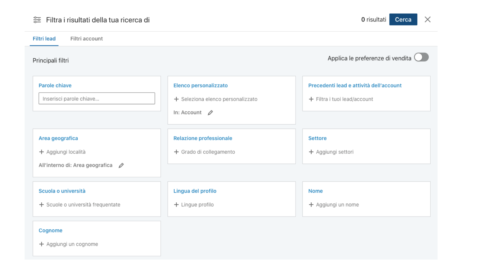 linkedin sales navigator filters